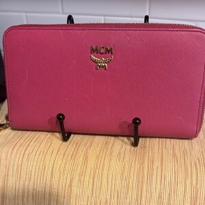 MCM Fuchsia Zip-Around Wallet